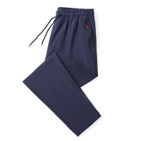 Men’s Casual Slim Fit Jogger Pants – Elastic Waist, Straight Fit in Blue, Black & Gray