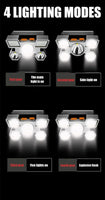 Super Bright 5 LED Head Flashlight USB Rechargeable HeadLamp Outdoor Powerful Waterproof Camping Fishing Adventure Head Lantern