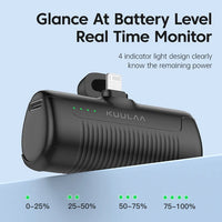 KUULAA Mini Power Bank 4500mAh - Portable Charger for iPhone 14/13/12/11 Pro Max & Samsung/Xiaomi