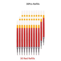 Retractable Gel Pen Set – 13 or 30pcs Black, Red & Blue Ink Ballpoints