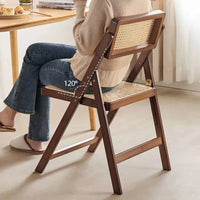 Stackable Wooden Dining Chair – Foldable Woven Seat for Kitchen, Patio & Balcony