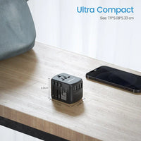LENCENT International Travel Adapter Travel Charger with 3 USB Port and 1 Type C All-in-one Wall Charger for US EU UK AUS Travel
