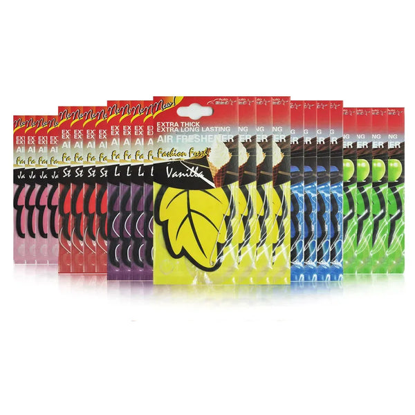 Natural Vanilla Tea Leaf Car Air Fresheners – Hanging Auto Perfume (3–60 Pack)