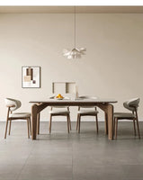 Modern Marble Dining Table – Low Square Island Design for Meetings & Home