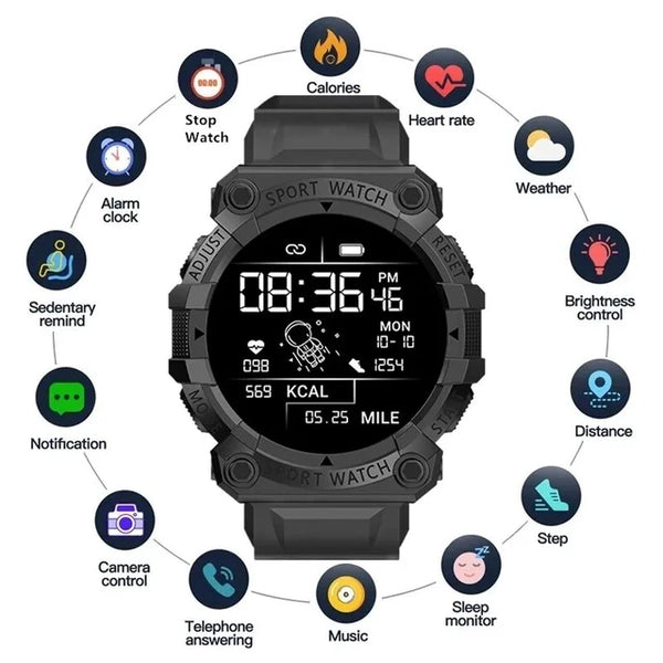 B33 Smart Watch Round Color Screen Heart Rate Bluetooth Connection Pedometer Music Weather Outdoor Smart Sports Bracelet Jack's Clearance