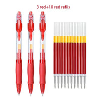 Retractable Gel Pen Set – 13 or 30pcs Black, Red & Blue Ink Ballpoints