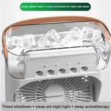 3-in-1 Mini Portable Air Cooler, Humidifier & LED Night Light – Household & Office Fan