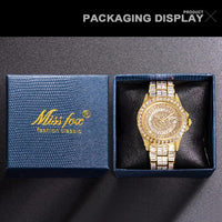 Men's Luxury Baguette Drop Ice Out Diamond Quartz Watch - Battery Powered (Wholesale)