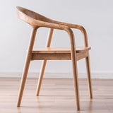 Nordic Wooden Dining Chair – Simple Design with Armrests & Backrest