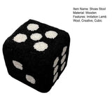 Cubic Lamb Wool Dice Stool – Fun & Fluffy Home Accent