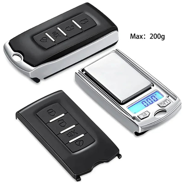 Portable Mini Digital Scale 200g/0.01g – Car Key Design, LCD Pocket Gram Scale
