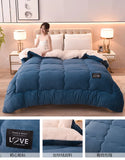 2025 popular solid color winter thickened milk fleece quilt lamb fleece winter quilt single double quilt to keep warm