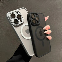 Luxury Matte Armor Magnetic Wireless Charging Case for iPhone 11–16 Pro Max – Shockproof Magsafe Compatible