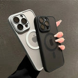 Luxury Matte Armor Magnetic Wireless Charging Case for iPhone 11–16 Pro Max – Shockproof Magsafe Compatible
