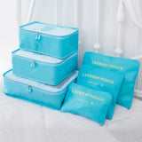 Thickened 6-piece/set travel bag clothes and shoes trimmer travel pack cubic suitcase trimmer home storage Jack's Clearance