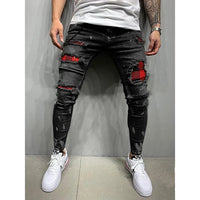 Street Style Ripped Vintage Wash Skinny Jeans for Men - Slim Fit Denim Trousers Jack's Clearance