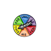 Rotating Arrow Rainbow Letter Brooch: Multi-functional Pin Badge