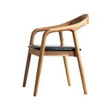 Nordic Wooden Dining Chair – Simple Design with Armrests & Backrest