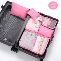 6pcs/Set Travel Bag Packing Cube System Durable 6 Pieces One Set Large Capacity Of Bags Unisex Clothing Sorting Organize Bag