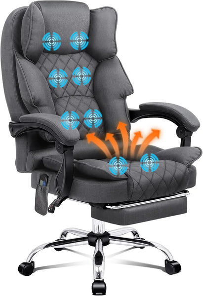 8-Point Massage Recliner Chair – Ergonomic, Heated, High Back