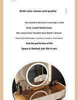 Luxury LED Makeup Vanity – White Dressing Table with Mirror & Storage for Bedroom or Salon