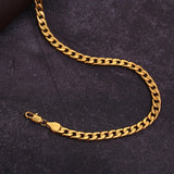 6MM 18K Gold Plated Necklace Fashion Jewelry Men Women Sideways Snake Chain Necklace 30In Femme Hip Hop Jewelry