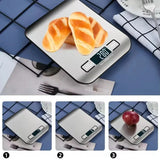 Digital Kitchen Scale with LED Display – 5kg Capacity, Stainless Steel Panel for Food & Jewelry Weighing