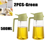 Oil Spray Bottle for Cooking – 200/300/500ml Olive Oil & Vinegar Sprayer with Brush