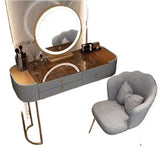 Luxury LED Makeup Vanity – White Dressing Table with Mirror & Storage for Bedroom or Salon