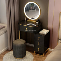 A Set Makeup Dressing Table with Mirror Slate Furniture Girl Bedroom Bedside Storage Cabinet Integrated Minimalist Makeup Vanity Jack's Clearance