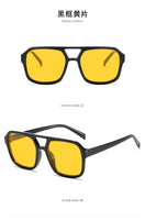 adult style, sunglasses, square Double new beam personalized Korean version, trendy sunglasses, high-end, UV resistant,