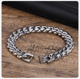 Vnox Stainless Steel Cuban Chain Bracelet for Men & Women – 6–12mm