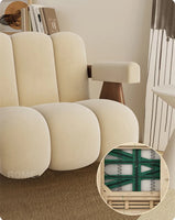 Nordic Wooden Armchair – Cozy Fabric Seat for Living Room, Balcony & Lounge