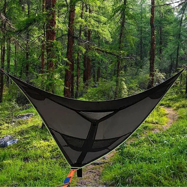 Portable Triangle Hammock - Multi-Person Aerial Mat for Outdoor Camping and Sleep