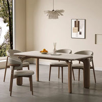 Modern Marble Dining Table – Low Square Island Design for Meetings & Home