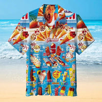 Funny Hawaiian Shirt - Ice Cream Print, Summer Short Sleeve, Oversized Men's Shirts