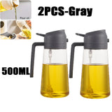 Oil Spray Bottle for Cooking – 200/300/500ml Olive Oil & Vinegar Sprayer with Brush