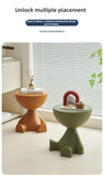 Cartoon-Inspired Flat Head Coffee Table – Light Luxury Plastic Side Table for Small Spaces
