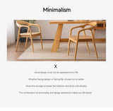 Nordic Wooden Dining Chair – Simple Design with Armrests & Backrest