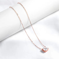 Rose Gold Moissanite Pendant Necklace – 1-5CT, Sterling Silver 925