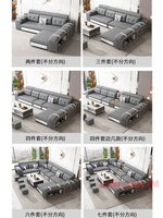 MINGDIBAO Modern U-Shaped Fabric Sectional Sofa with Speaker, Adjustable Headrests,USB Charging - Comfortable Quilted Upholstery