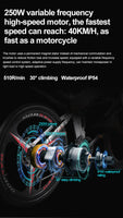 26” Folding Electric Mountain Bike – 250W, Dual Suspension