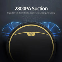 App Control Robotic Vacuum Sweeper - Wet and Dry, 2800Pa Suction