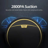 App Control Robotic Vacuum Sweeper - Wet and Dry, 2800Pa Suction