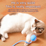 Electric Interactive Cat Toys Ball Auto Rolling Ball Toys For Cats Pets Smart Automatic Teaser USB Rechargeable R9M3