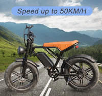 Electric Bike 20'' Fat Mountain Bike 750W Adult ebike 48V 15Ah Battery 4.0 Tire Men Electric Bicycle Snow Bike Dual Suspension