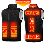 Intelligent Headed Waistcoat Men Women USB Electric Smart Heating Vest Zipper 9 Areas Zone for Outdoor Hunting for Sports Hiking Jack's Clearance