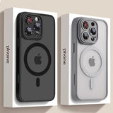 Luxury Matte Armor Magnetic Wireless Charging Case for iPhone 11–16 Pro Max – Shockproof Magsafe Compatible