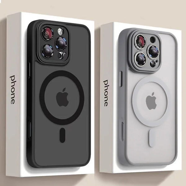 Luxury Matte Armor Magnetic Wireless Charging Case for iPhone 11–16 Pro Max – Shockproof Magsafe Compatible