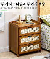 Solid Wood Nightstand – Modern Bedside Drawer Cabinet